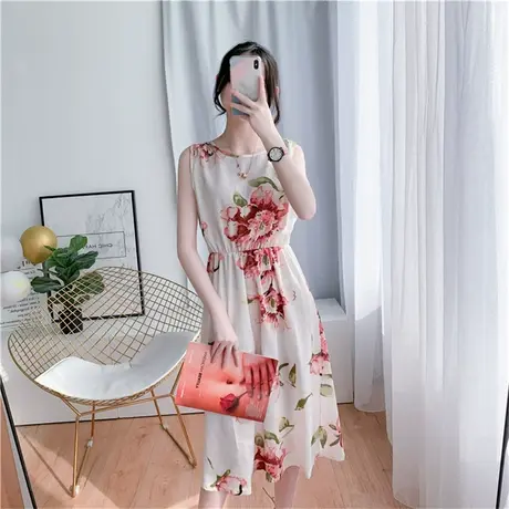 法式复古黑色连衣裙收腰显瘦泰国旅游穿搭三亚海边度假沙滩裙长裙商品大图