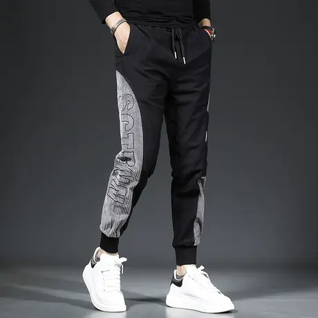 2022秋季新款裤子男潮牌黑色束脚哈伦潮流男士休闲裤卫裤男秋冬款图片