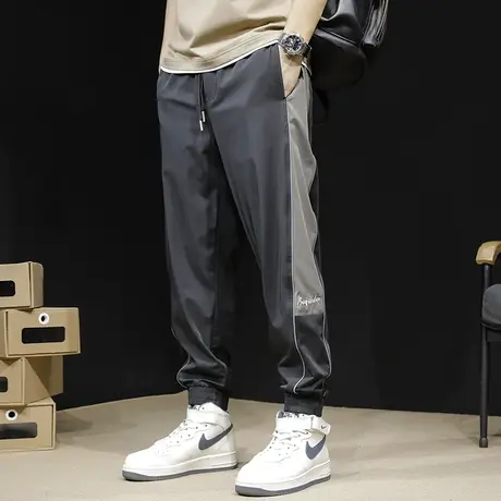 休闲运动裤男春季2024新款男士速干裤子宽松大码加肥加大哈伦男裤图片