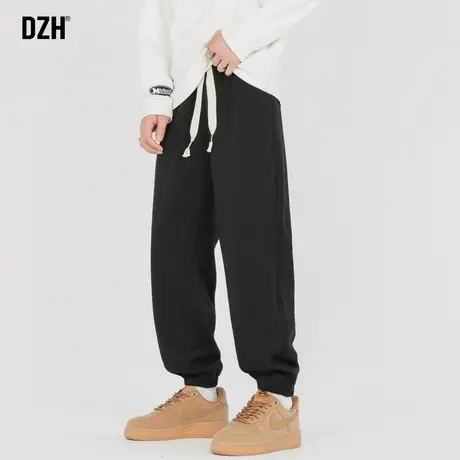 男士黑色百搭裤子男秋季卫裤束脚潮牌男裤2023新款美式运动裤宽松商品大图