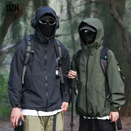 情侣山系防风冲锋衣男外套秋季休闲夹克百搭男装2024年新款登山服商品大图