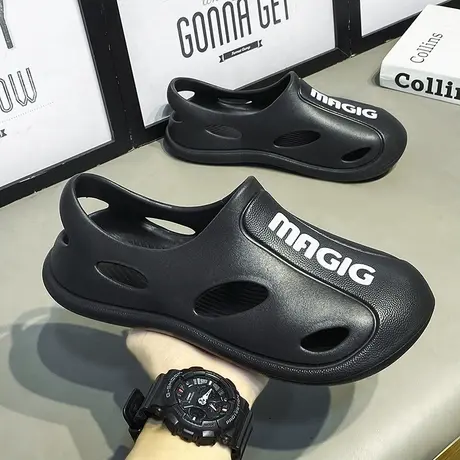 夏季雨鞋男款防滑防水套鞋洞洞凉鞋厨房拖鞋钓鱼外卖水鞋2023新款图片