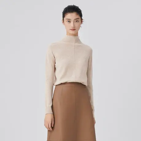 LANCY/朗姿秋季新款针织衫通勤立领毛衣女高级感打底套头衫奥莱商品大图
