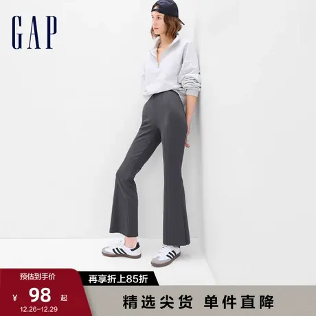 Gap女装时尚垂感高腰百搭开叉喇叭裤522832高弹复古潮流休闲长裤F商品大图