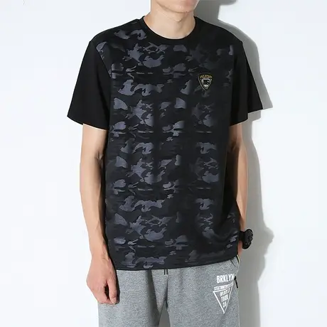 密瓶儿迷彩短袖男夏季男士加肥加大衣服大码胖子体恤潮上衣T恤男商品大图