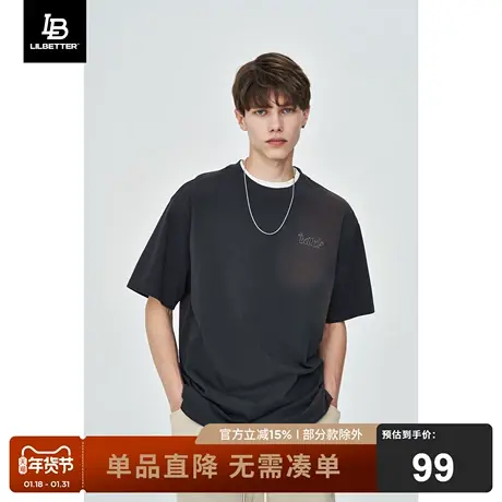 Lilbetter短袖美式高街新款t恤男宽松百搭休闲圆领上衣潮牌打底衫商品大图
