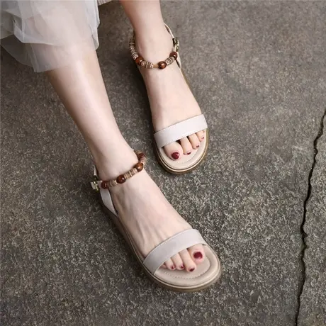 Artmu阿木休闲厚底一字带凉鞋女夏坡跟波西米亚沙滩鞋2023新款商品大图