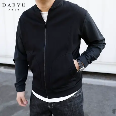 DAEVU春新款日韩系大号潮胖子加肥加大码男士短款棒球领夹克外套图片