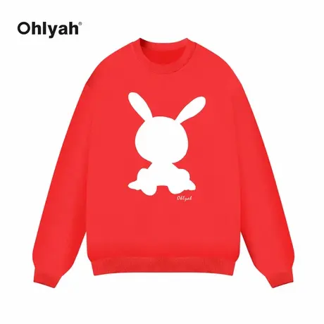 Ohlyah2023兔年本命年红色衣服圆领卫衣男女班服公司团建年会定制图片