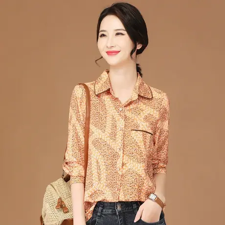 韩潮袭人设计感小众法式碎花雪纺衬衫女2023新款长袖打底衬衣上衣商品大图