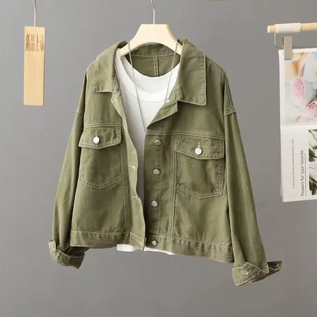 小个子穿搭短款牛仔外套女秋季2023新款设计感小众上衣休闲短外套商品大图