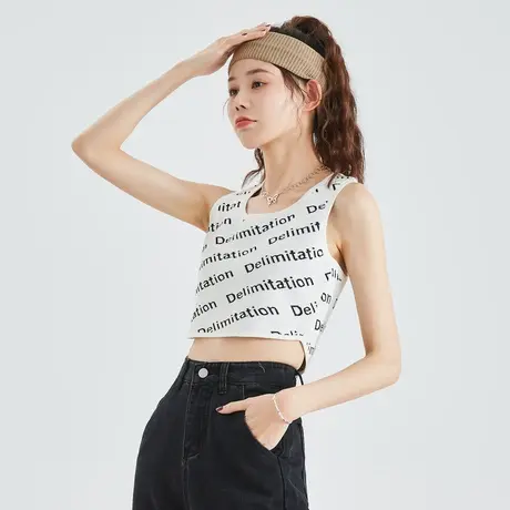 唐狮潮流吊带背心新款女内搭白黑色无袖t恤打底背心性感上衣图片