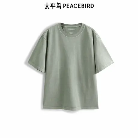 【商场同款】太平鸟男装 休闲T恤撞色刺绣T恤纯色男上衣B2CNE2D10图片
