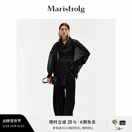 【艺术匠坊】玛丝菲尔夏季气质翻领镂空蕾丝廓形衬衫女图片