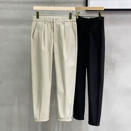 男士裤子春秋款垂感商务小西裤男九分裤潮流韩版直筒休闲裤男修身商品大图