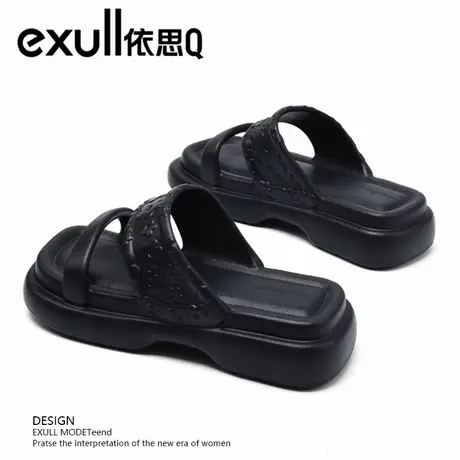 exull/依思Q拖鞋女2025新款夏季外穿凉鞋厚底增高户外时尚沙滩鞋商品大图