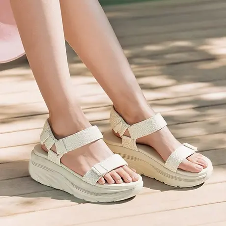 Skechers斯凯奇女鞋厚底增高凉鞋2025夏季新款休闲外穿透气沙滩鞋图片