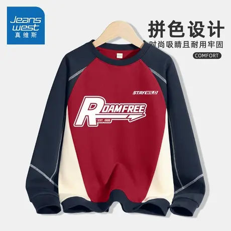 真维斯男童卫衣春秋款2025新款男孩秋装上衣男孩秋季薄款儿童衣服图片