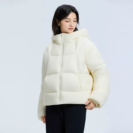 美特斯邦威羽绒服女2025冬季新款连帽面包羽绒服轻柔保暖舒适外套商品大图