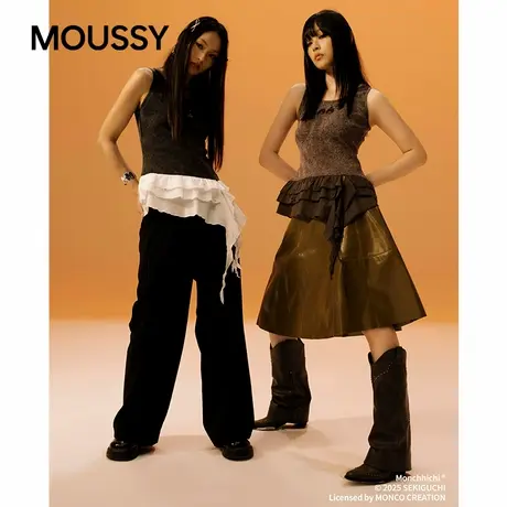 MOUSSY&Monchhichi合作款2025秋季新品修身针织背心028IAA01-1021商品大图