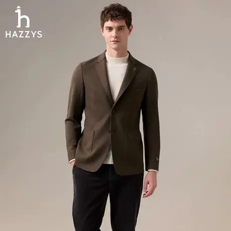 【商场同款】Hazzys哈吉斯男士羊毛混纺单西2025冬季新款西服外套商品大图