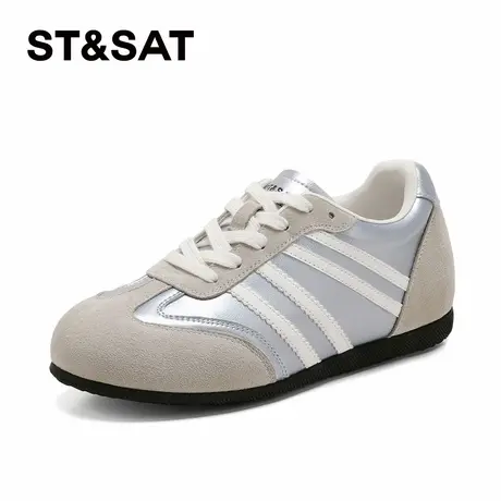 星期六平底德训鞋女款2026春季真皮轻便休闲舒适运动鞋软底阿甘鞋商品大图