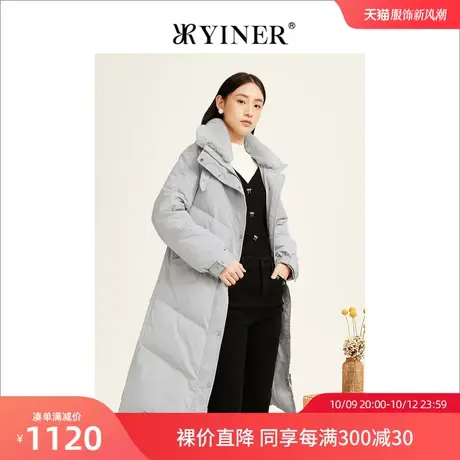 YINER音儿女装2022冬季新款兔毛领加厚鹅绒羽绒服商品大图