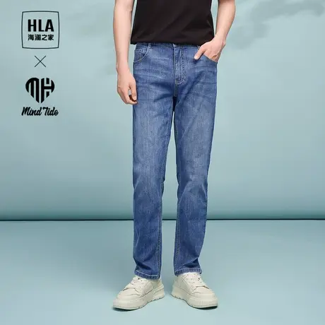 HLA/海澜之家循迹亦心即为系列牛仔裤24春夏新冰氧吧五袋款裤子男图片
