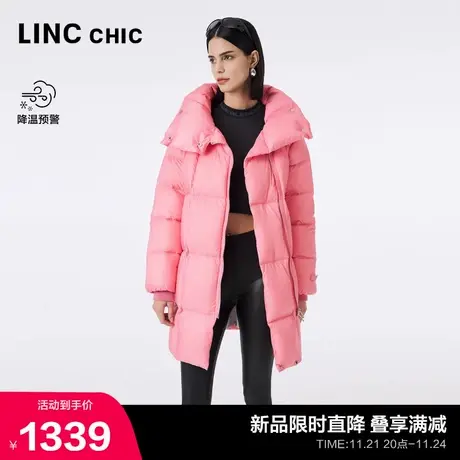 LINC金羽杰中长款羽绒服女冬季2023新款超轻泡芙解构设计感6322图片