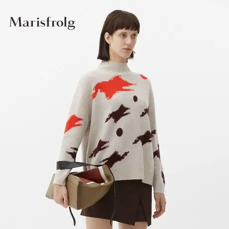 【言选好物】玛丝菲尔羊毛冬季新款女装长袖套头毛衣外穿打底商品大图