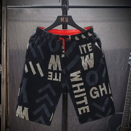 短裤男运动5分五分大裤衩潮流夏季宽松潮牌ins男士沙滩裤休闲花裤图片