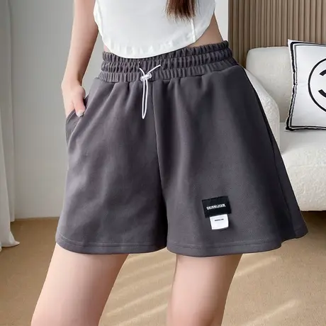 宽松高腰显瘦五分裤显瘦外穿女士春夏松紧腰短裤运动百搭新款下装图片