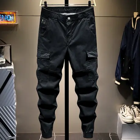 秋冬季时尚潮牌工装裤男宽松束脚百搭男士休闲长裤子男余文乐男装商品大图