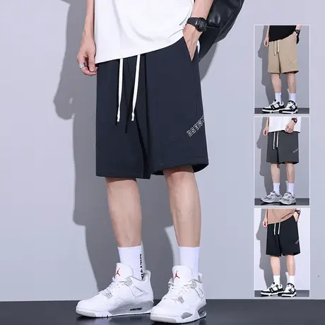 夏装五分针织休闲大短裤男士夏季薄款跑步训练健身篮球运动中裤子商品大图