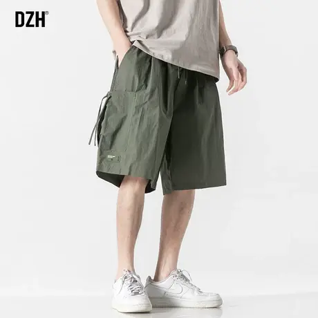 男士军绿色休闲短裤男夏季ins潮牌工装裤2023新款运动沙滩五分裤商品大图
