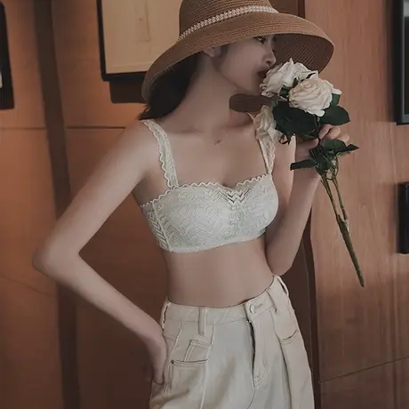 抹胸内衣女防走光夏季少女bra薄款无钢圈小胸聚拢无肩带文胸套装商品大图