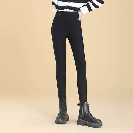 保暖羽绒裤黑色小脚裤女高腰长裤子2023冬季新款打底紧身铅笔裤子商品大图