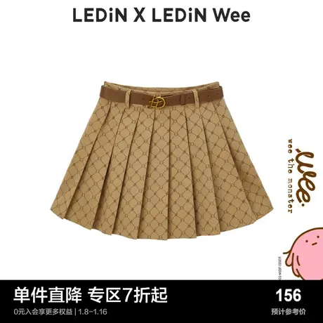 【Wee联名系列】乐町老花百褶裙春夏短裙学院风半身裙C1GEC4302图片