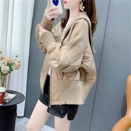 设计感海军领拼接毛衣开衫女2023新款秋款韩版慵懒风短款针织外套商品大图