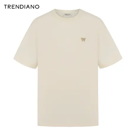 TRENDIANO华夫格休闲T恤2024年春季新款宽松百搭短袖圆领上衣男图片