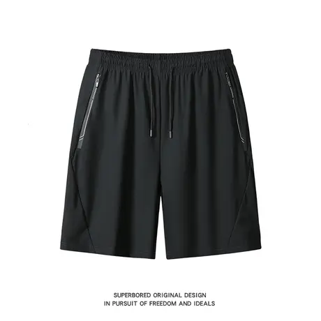 夏季冰丝外穿短裤男士速干宽松大码五分裤跑步健身篮球运动裤衩商品大图