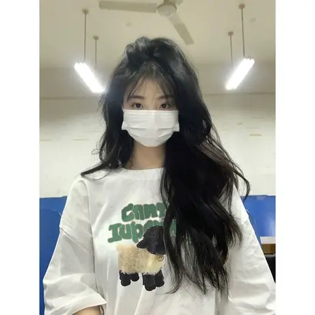 美式复古纯棉正肩短袖t恤女夏季宽松潮牌ins设计感小众半袖上衣服商品大图