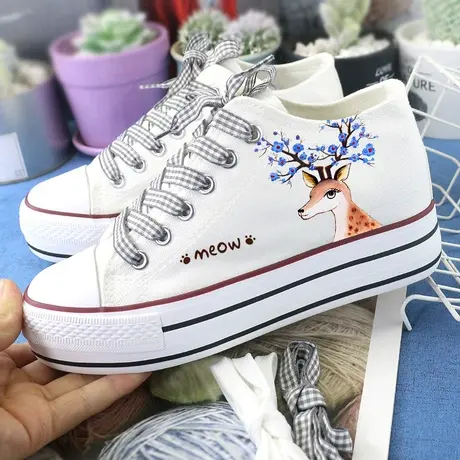 小白鞋子女低帮新款内增高帮帆布鞋学生韩版百搭女鞋夏秋单鞋板鞋商品大图