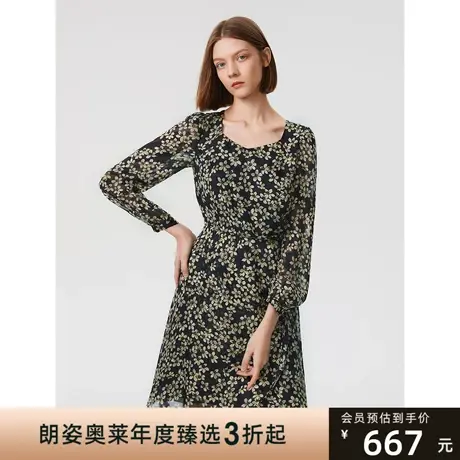 朗姿法式收腰显瘦气质高级感时尚洋气流行女2023年春季新款连衣裙图片