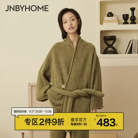 JNBYHOME江南布衣绵羊毛日系睡衣女秋冬加厚家居服可外穿套装图片