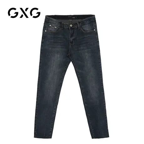【特价】GXG男装 春季灰色休闲直筒裤牛仔裤长裤子GB105033EA图片