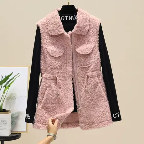 羊羔绒复古港味外套马甲女冬气质2023新款秋季淑女风宽松马夹坎肩图片