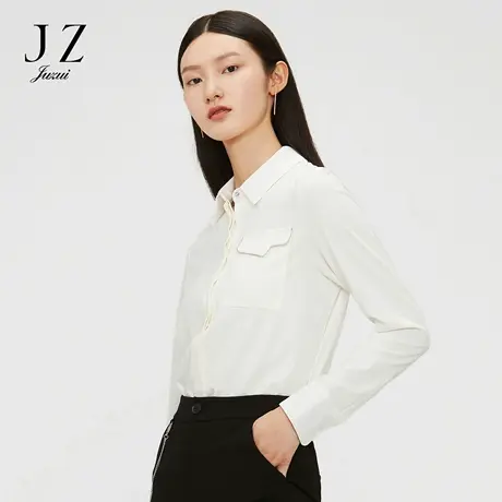 【百亿补贴官方直播】玖姿秋冬新款纯色简约气质通勤衬衫商品大图