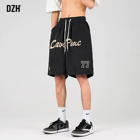 男生黑色篮球裤男短裤夏季薄款直筒宽松五分裤2023新款中裤沙滩裤商品大图