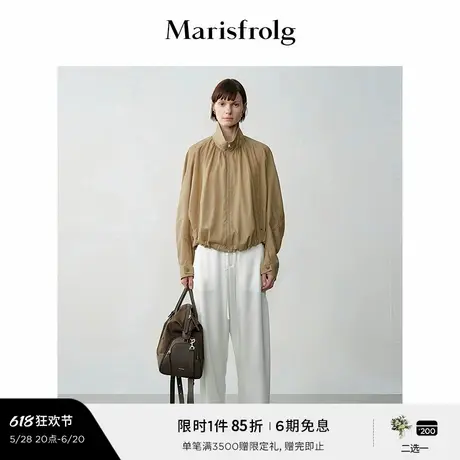 【精简美学】玛丝菲尔秋金属拉链抽绳夹克衬衫式外套女图片